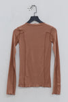 BASERANGE Long Sleeve T-Shirt TTML Collection Ribbed Cotton Portugal BAS-TTML-RB-WI23-MGH Rose Red
